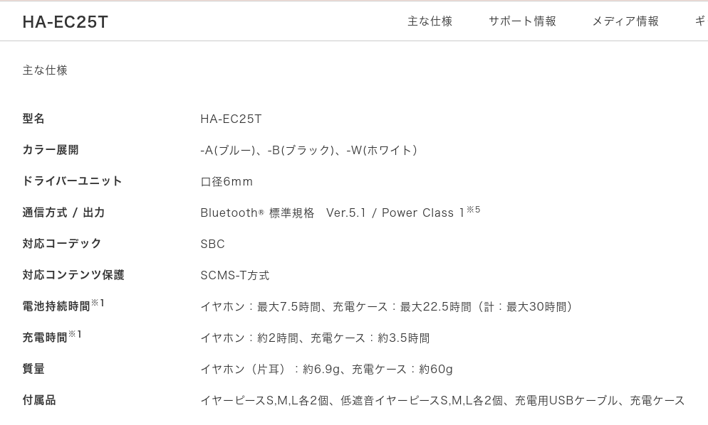 HA-EC25T仕様